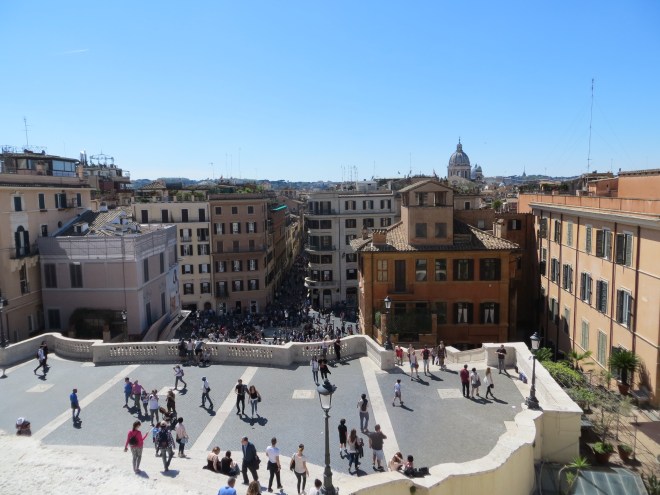 Looking down Spanish Steps Rome